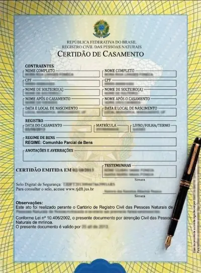 Modelo ilustrativo da certidão