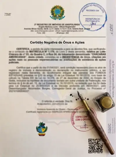 Modelo ilustrativo da certidão